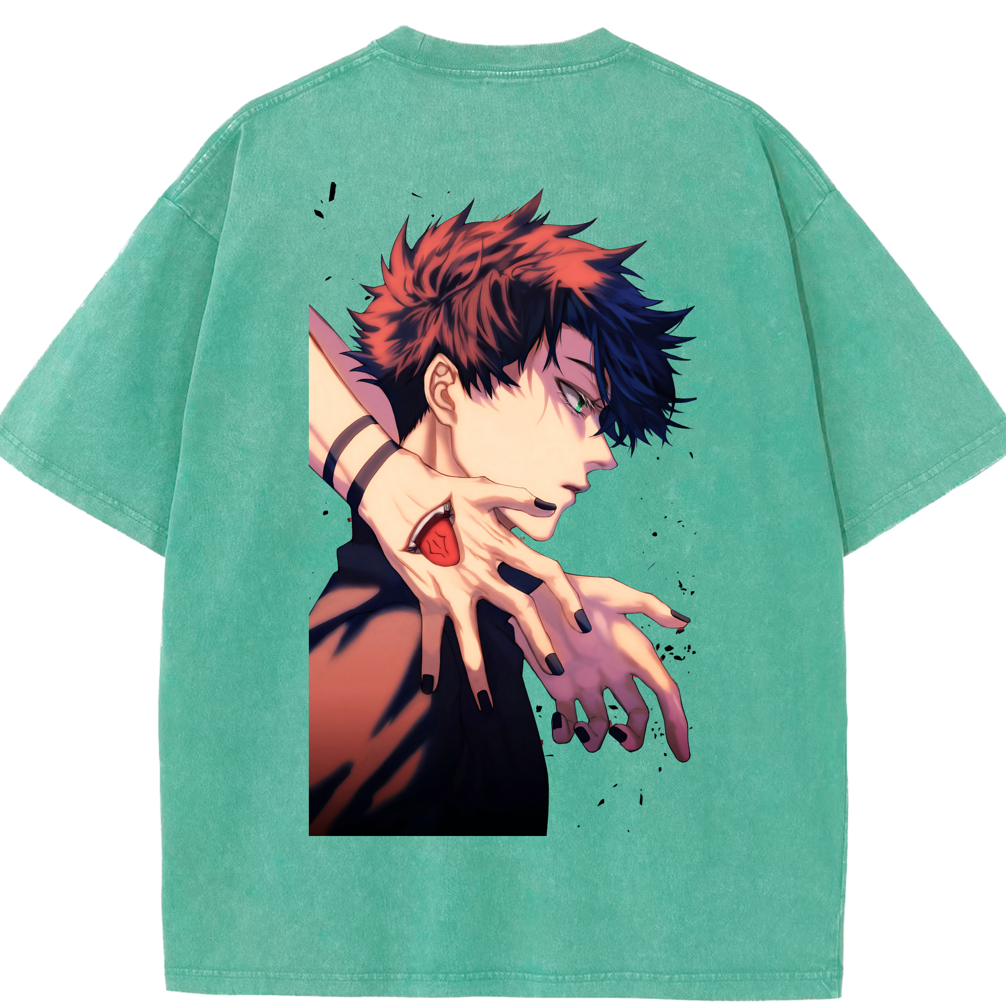 （画像用） 呪術廻戦 Jujutsu Kaisen 綿100% ヴィンテージ風 半袖Tシャツ（背面プリント）